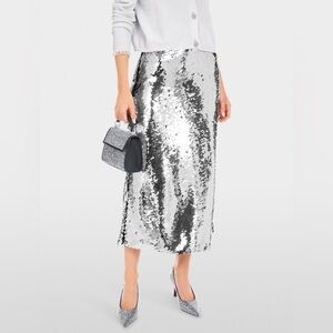 Silver Sequin Skirt